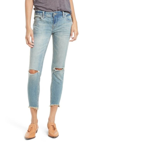 Free People Denim - FREE PEOPLE Ripped Crop Skinny Denim Jeans